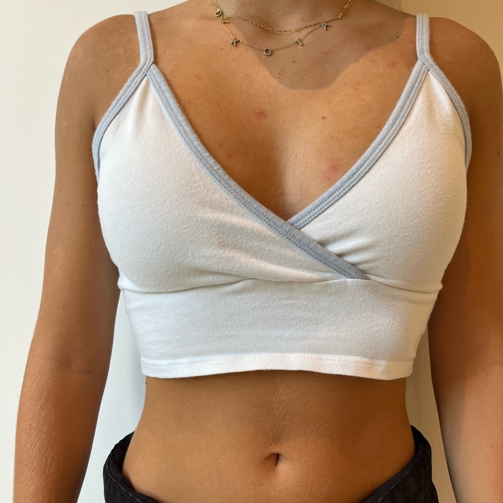 Light blue and white Brandy Melville tank top